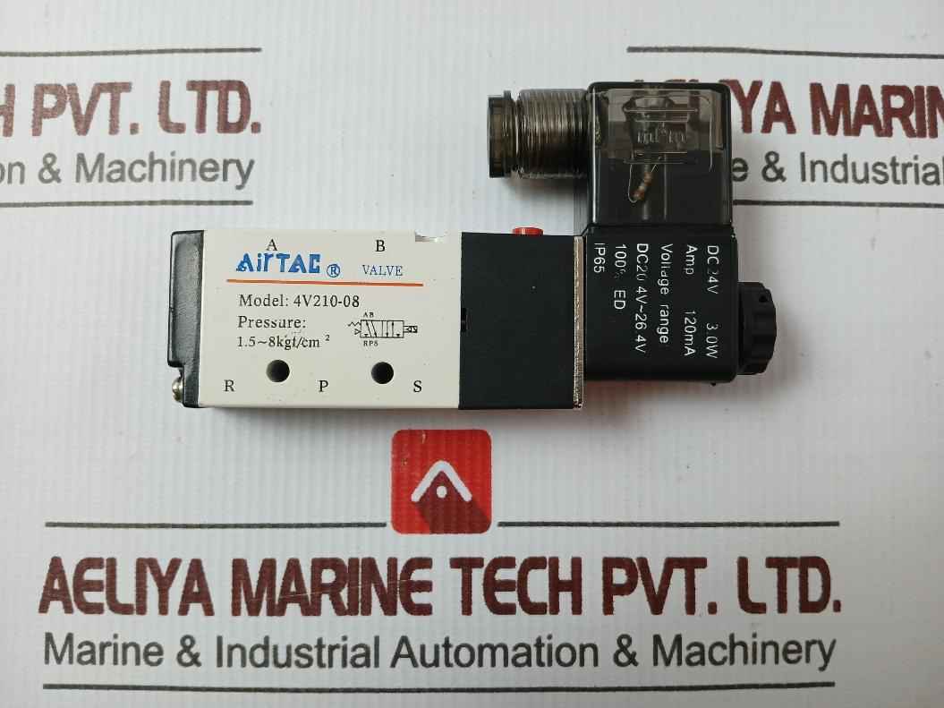 Airtac 4V210-08 Solenoid Valve Dc24V 3.0W 120 Ma 1.5-8Kgf/Cm2