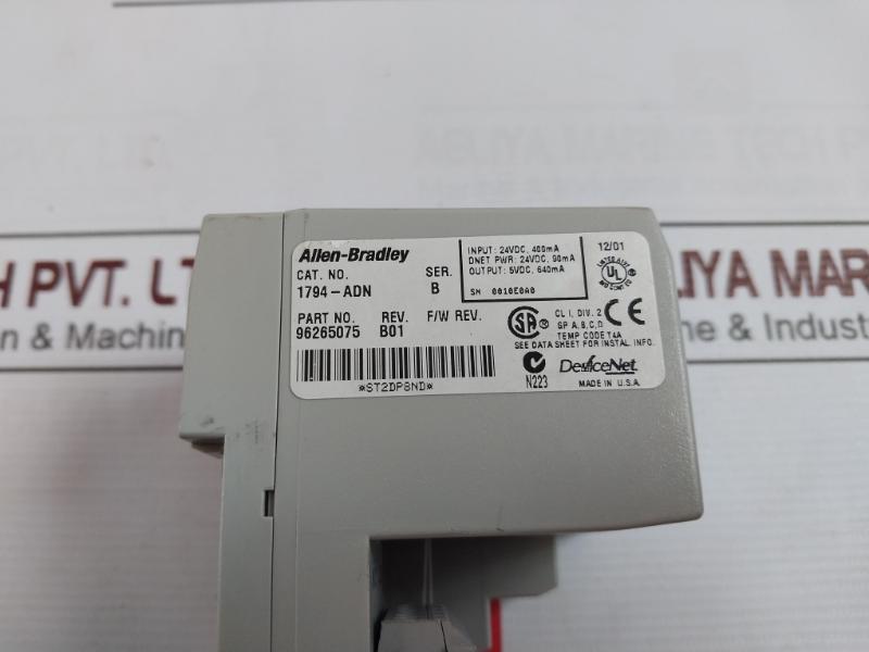 Allen-bradley 1794-adn Flex I/O Devicenet Media Adapter Module 24Vdc 400Ma S/S96222731