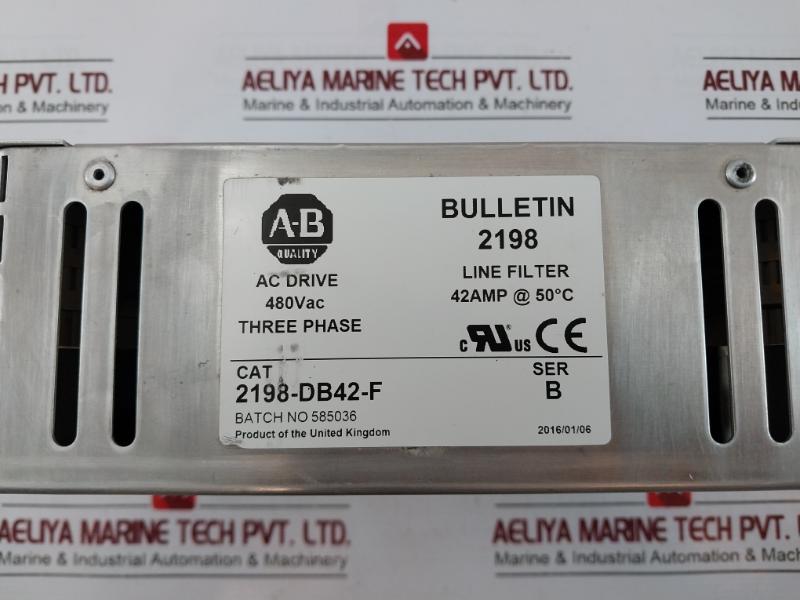 Allen-bradley Ser B 2198-db42-f 3-phase Ac Line Filter Bulletin 2198 480Vac