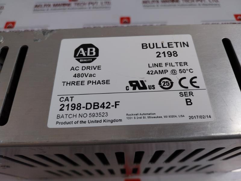 Allen-bradley 2198-db42-f Line Filter 42a 480vac Ac Drive 3-phase
