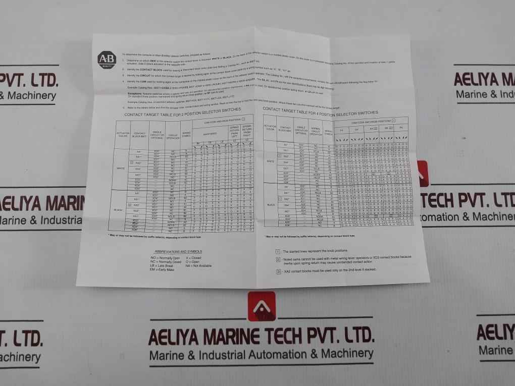 Allen-bradley 800t-h2 Selector Switch Set 184863 30mm