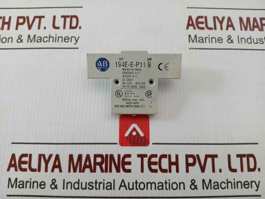 Allen-bradley Ser B Auxiliary Contact Block 194E-e-p11 690V Ac