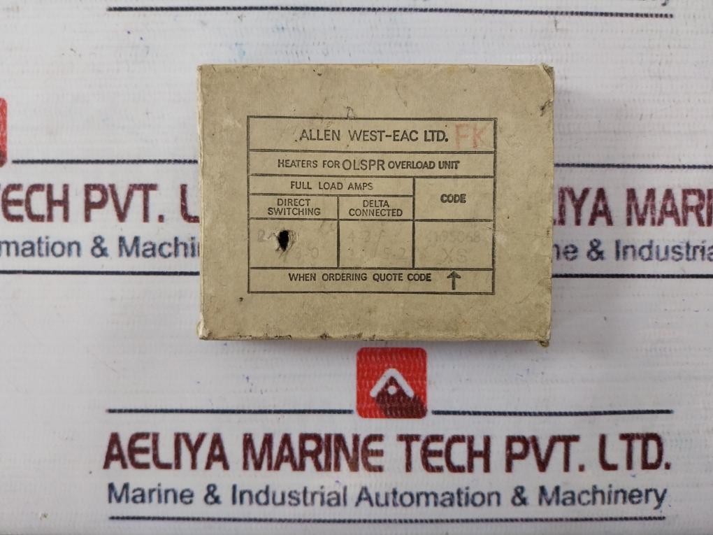 Lot of 2X ALLEN WEST-EAC XS Heaters for OLSPR Overload Unit