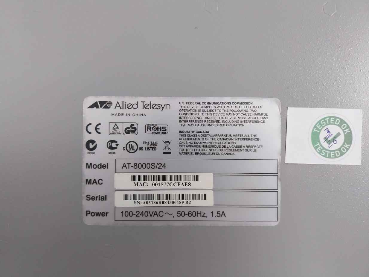 Allied Telesis Stackable Fast Ethernet Edge Switch At-8000S/24