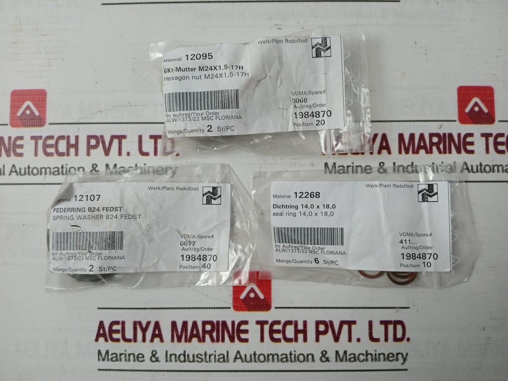 Allweiler 24875 Repair Kit - Seals Circlips Washers Rings