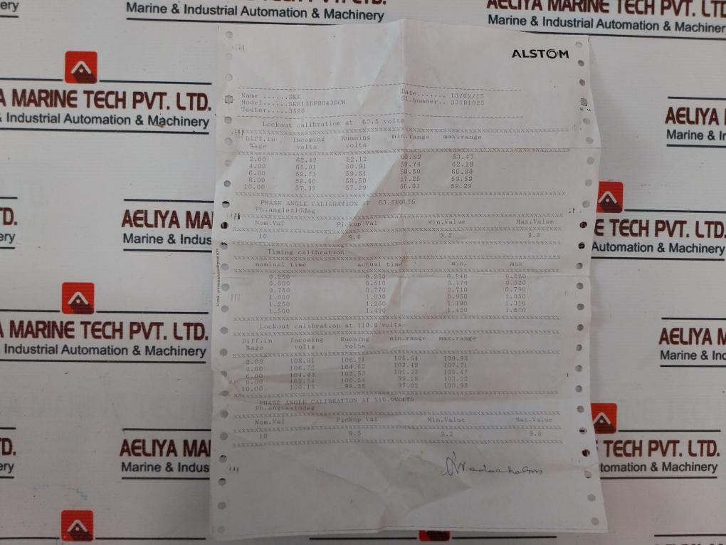 Alstom Ske11bf8043bch Check Synchronising Relay 50 Hz 220-230 V Dc