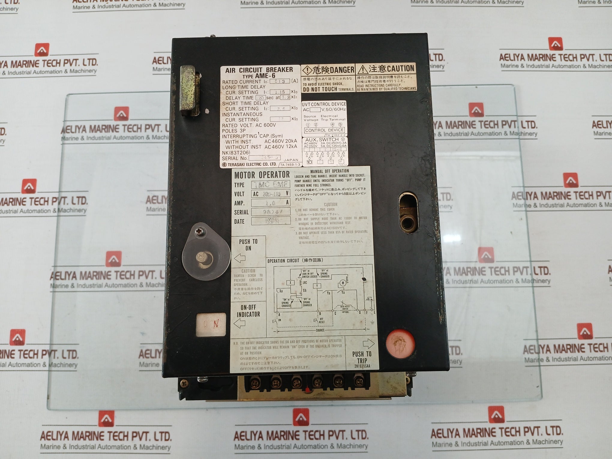 Ame-6 Terasaki Air Circuit Breaker 3 Pole Ac 450V, 50/60Hz
