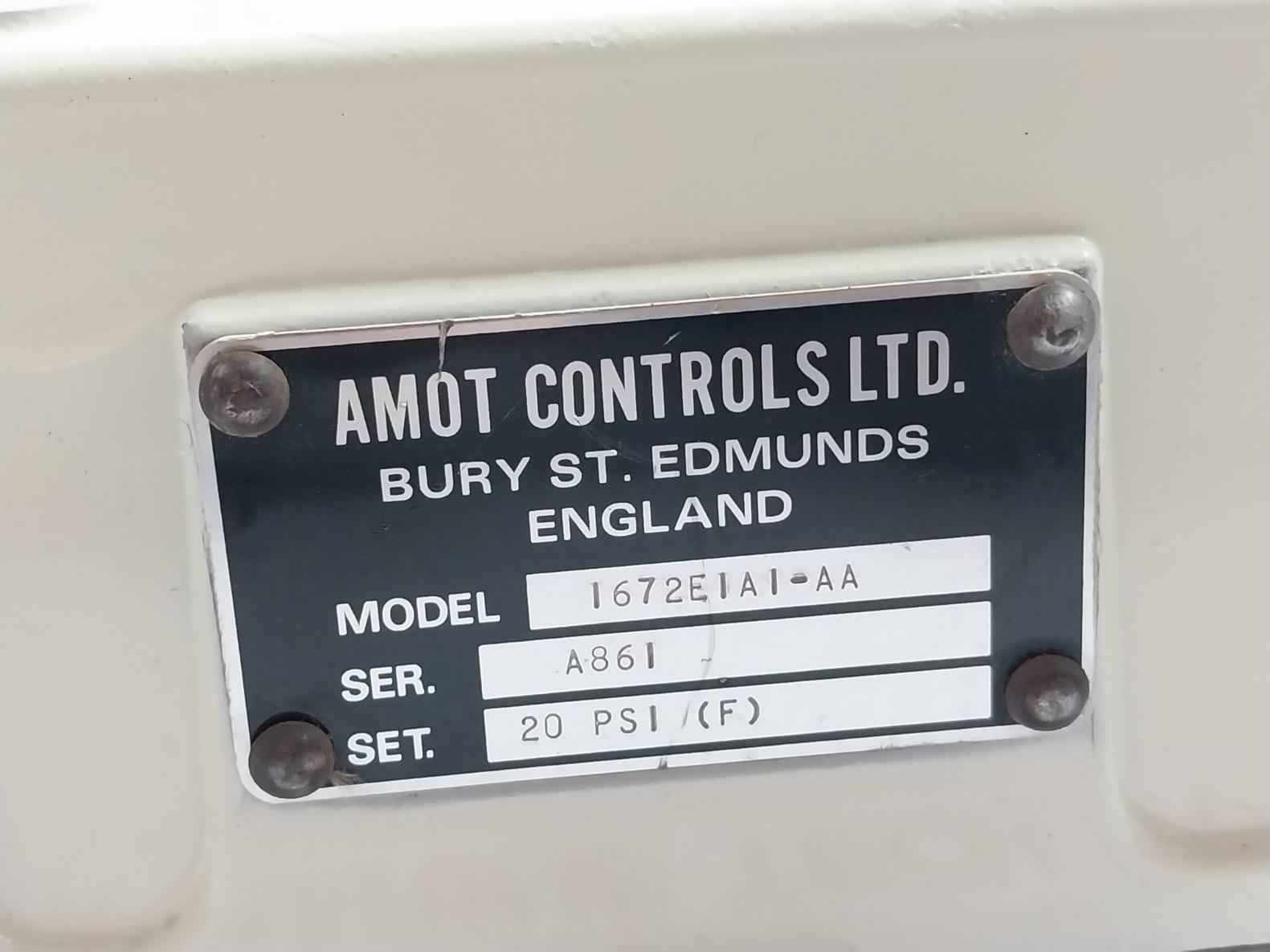 Amot Controls 1672E1A1-aa Pressure Sensing Valve 20 Psi