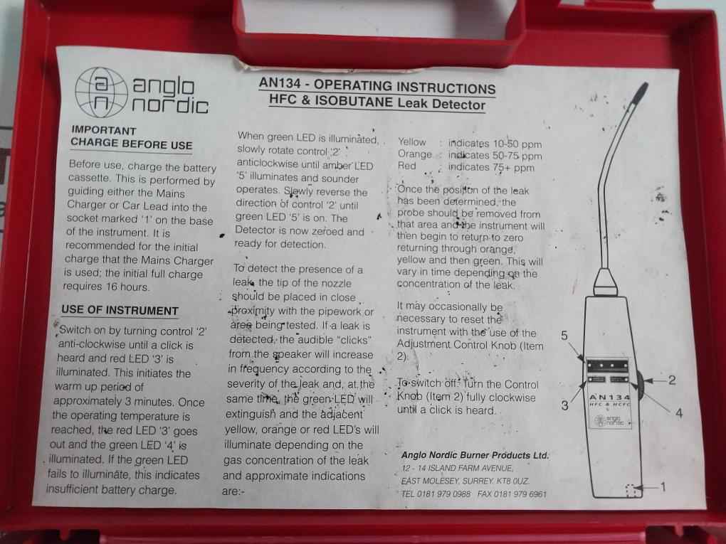 Anglo Nordic An134 Leak Detector
