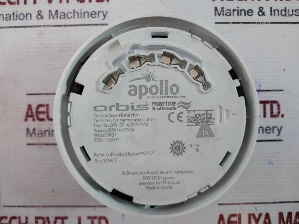 Apollo Orb-op-42001-mar Optical Smoke Detector 8.5V To 33V Dc New