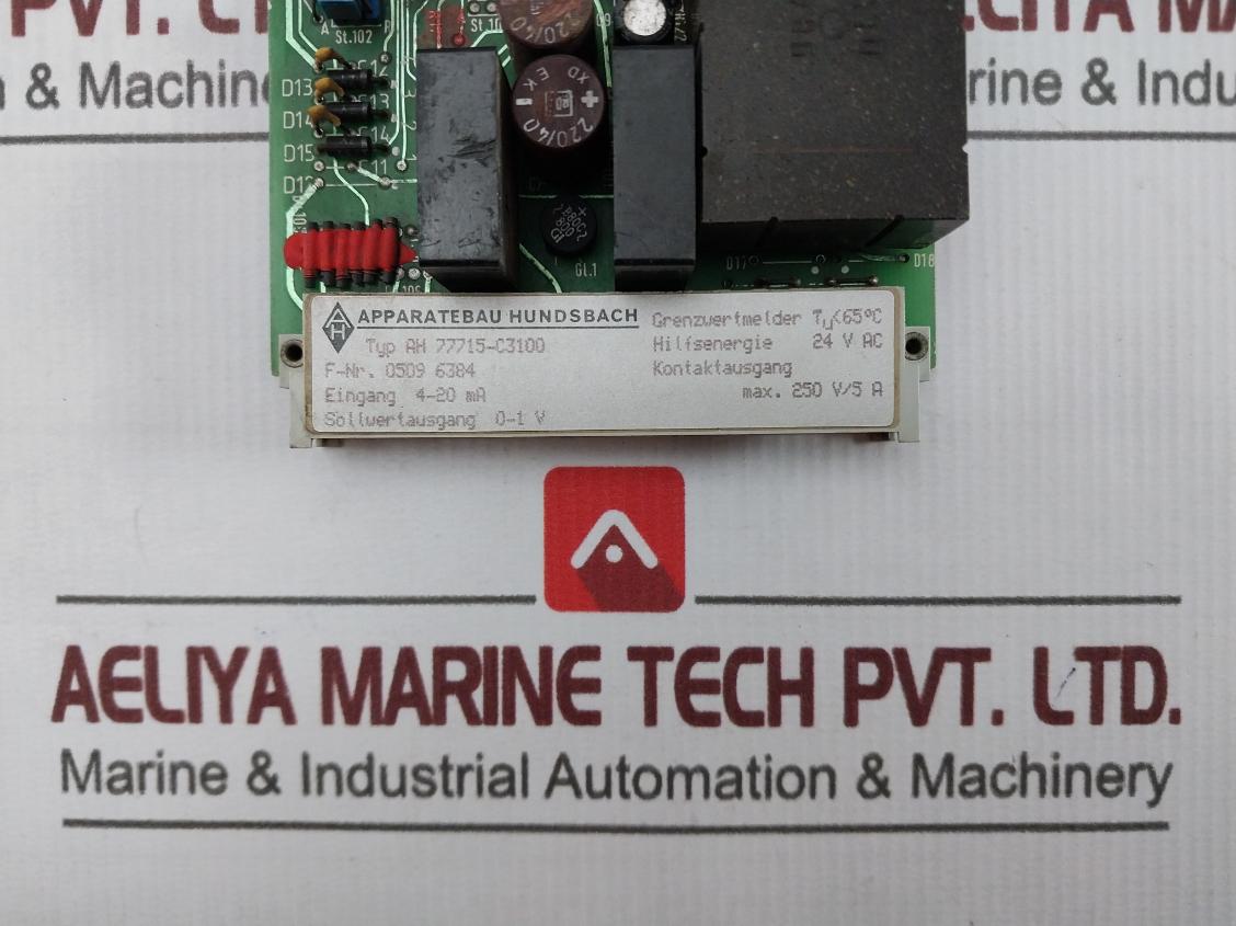 Apparatebau Hundsbach Ah 77715-c3100 Printed Circuit Board 4-20Ma 24Vac