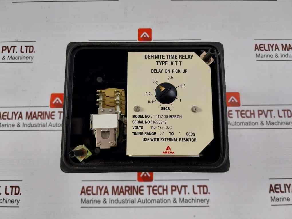 Areva Vtt11Zg8192Bch Definite Time Relay 110–125 V Dc 0.1-1 Sec