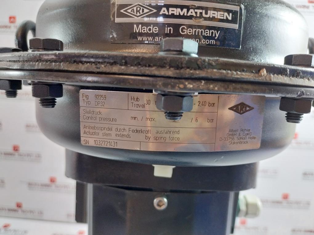 Control Valve Pneumatic Actuator 2.7/6 Bar 18-30V Ari Armaturen Dp32