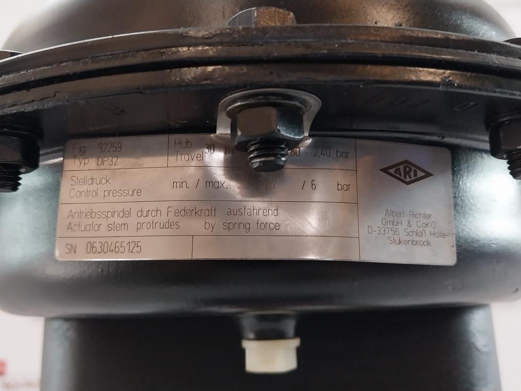 Ari Pneumatic Actuator With Dn50 Pn25 Lift Check Valve Dp32