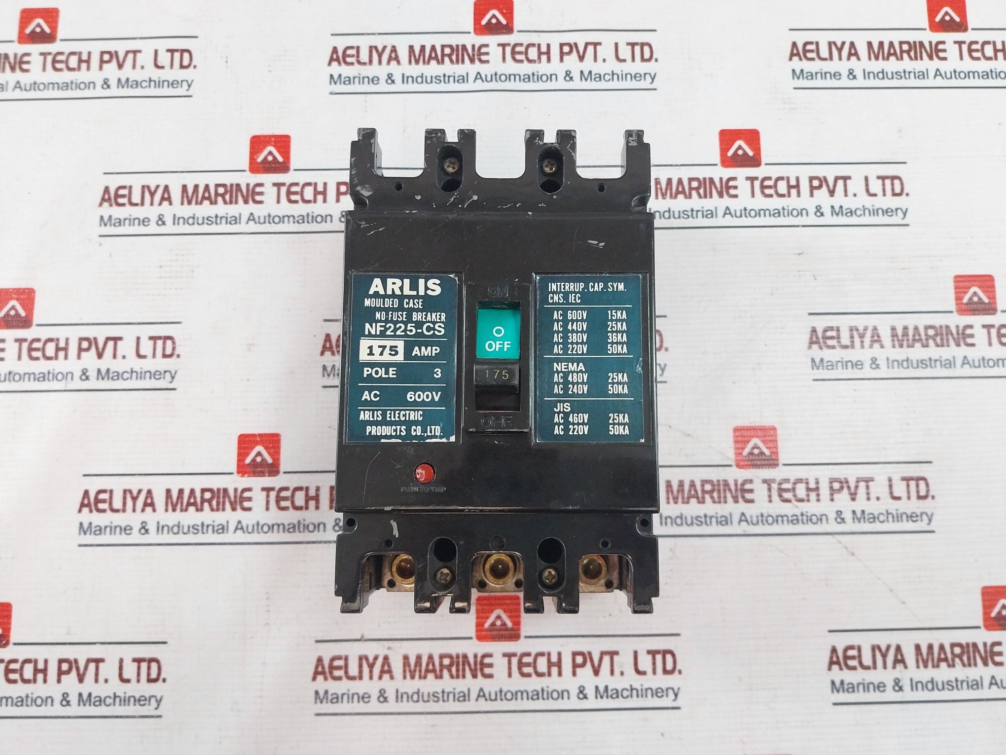 Arlis Electric Nf225-cs Moulded Case No-fuse Breaker 175Amp