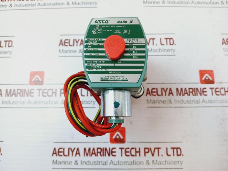 Asco 8215G020 Red-hat Solenoid Valve 1/2" 10.1 Watts 50 Psi