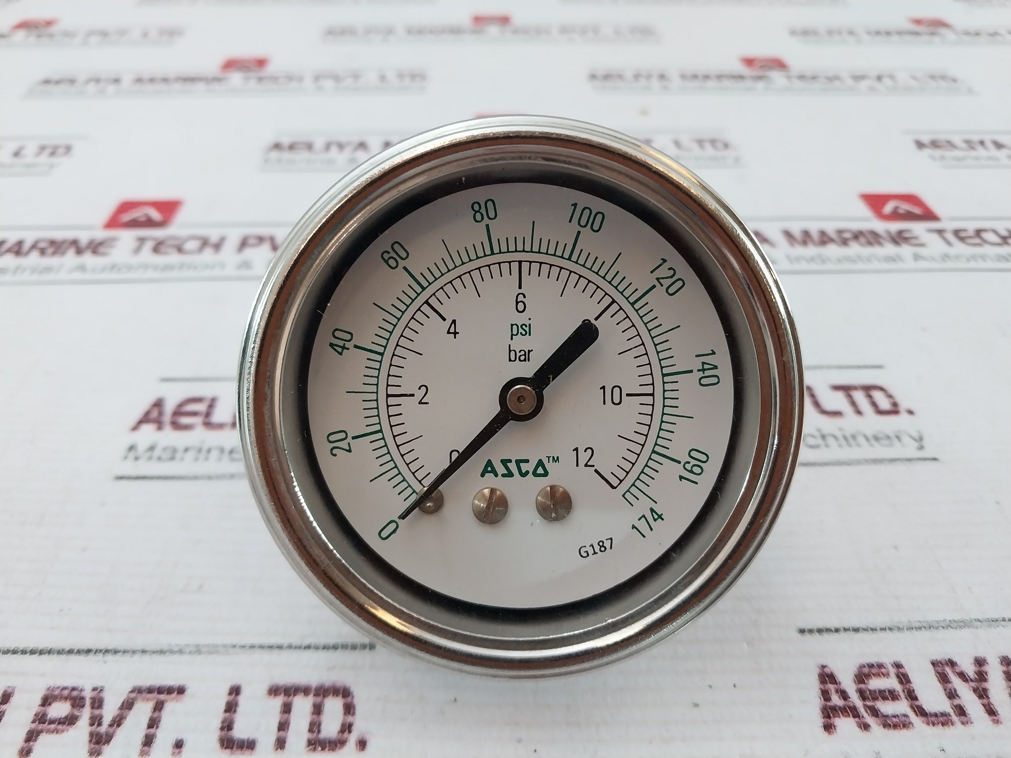 Asco C325316 Pressure Gauge 0-12 Bar
