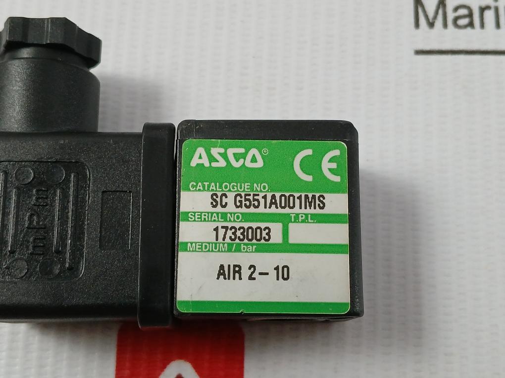 Asco Electro-pneumatic Spool Valve 230Vac 50-60Hz Sc G551A001Ms