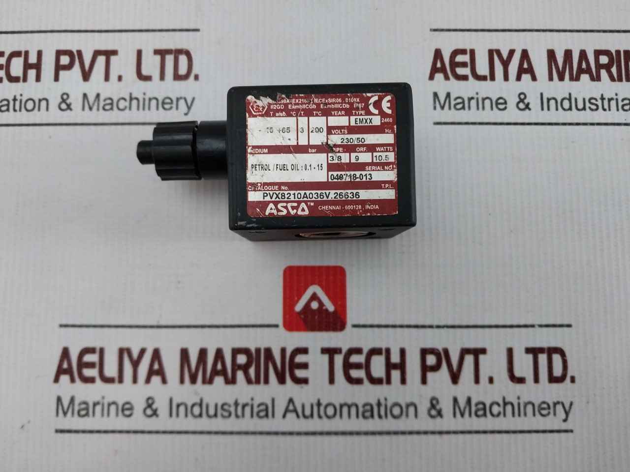 Asco Pvx8210a036v.26636 Solenoid Valve 3/8" 230/50 Hz 10.5w 0.1-15bar