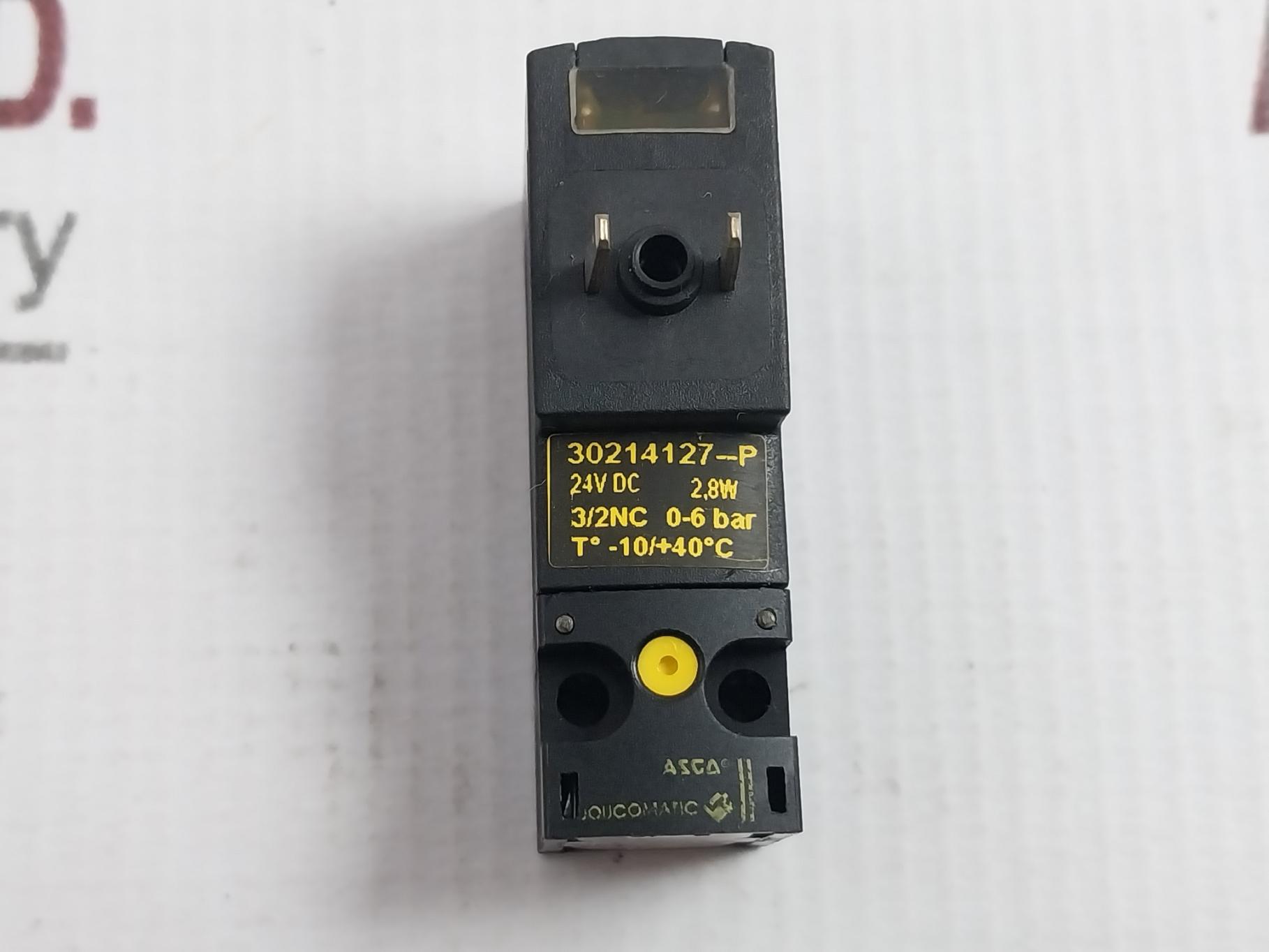 Asco 30214127-p Mini-solenoid Valve 0-6 Bar 24V Dc 2.8W