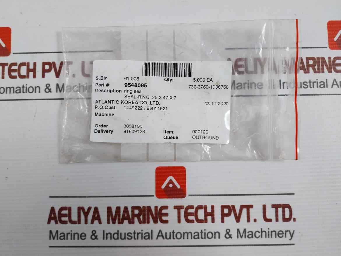 Atlantic 9548085 Ring Seal 25 X 47 X 7