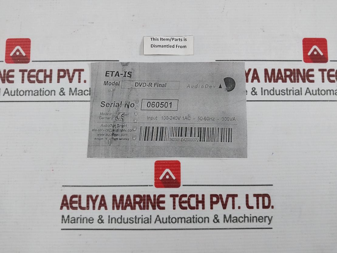 Audiodev Eta-is Input 100-240V Dvd-r Finalizer Component 50-60 Hz