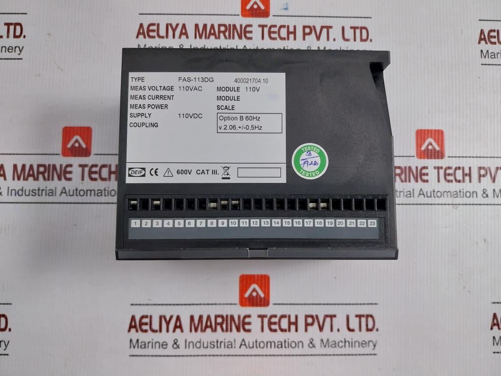 Automatic-Synchronizer-Controller-110Vac-60Hz-390158-0008-By-Deif-Fas-113Dg-208437-5