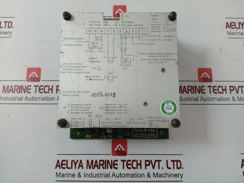 Automatic Voltage Regulator R130 Leroy Somer 220V 470 Ohms