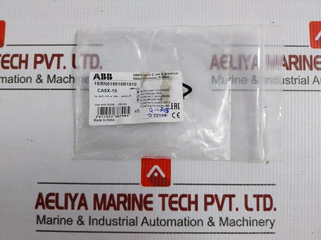 Auxiliary Contact Block 690 Vac 50/60Hz Abb Ca5X-10 E4Ca5X10
