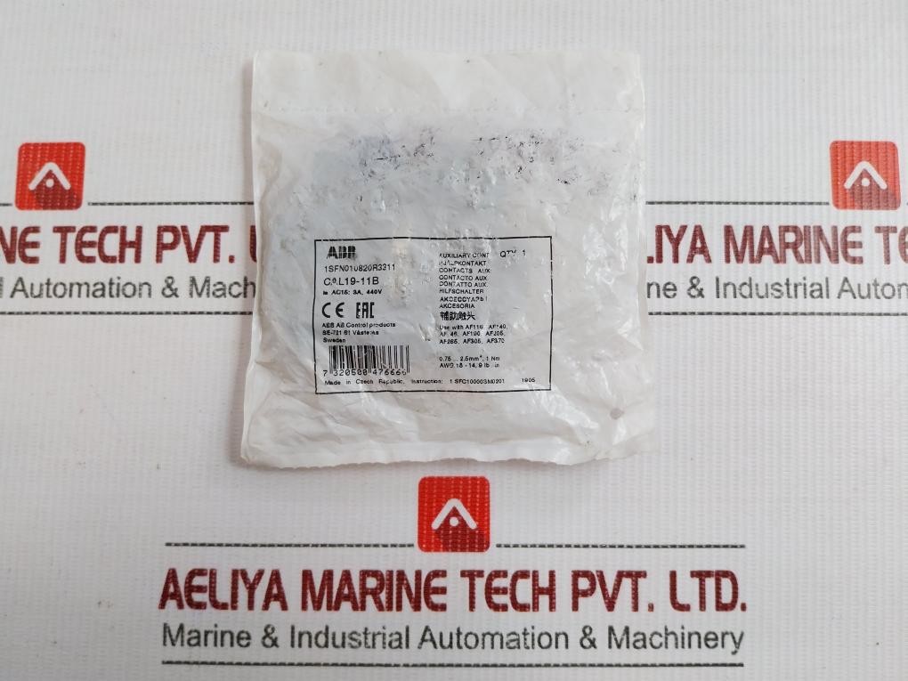 Auxiliary Contact Block For Contactor 690V 16A Abb Cal19-11B