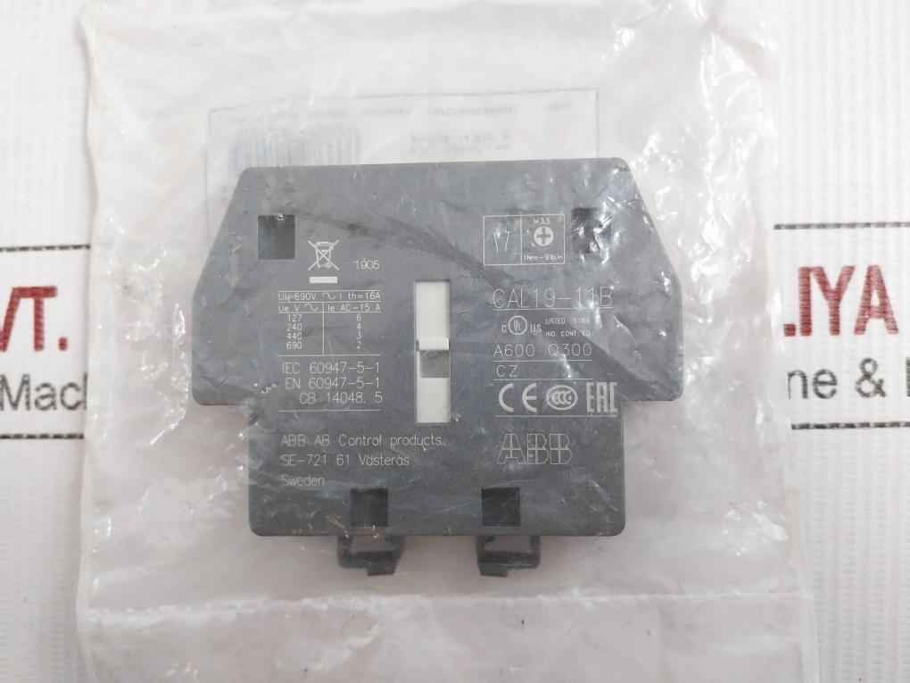 Auxiliary Contact Block For Contactor 690V 16A Abb Cal19-11B