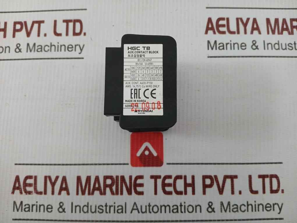 Auxiliary Contact Block Hgc Tb 13 Hyundai 690V/16A