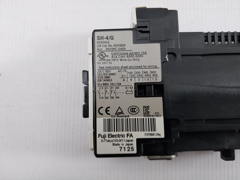 Auxiliary Contact Relay Sh-4/G/T Fuji Electric 10A Coil-24Vdc Aux-2No2Nc (2A2B)