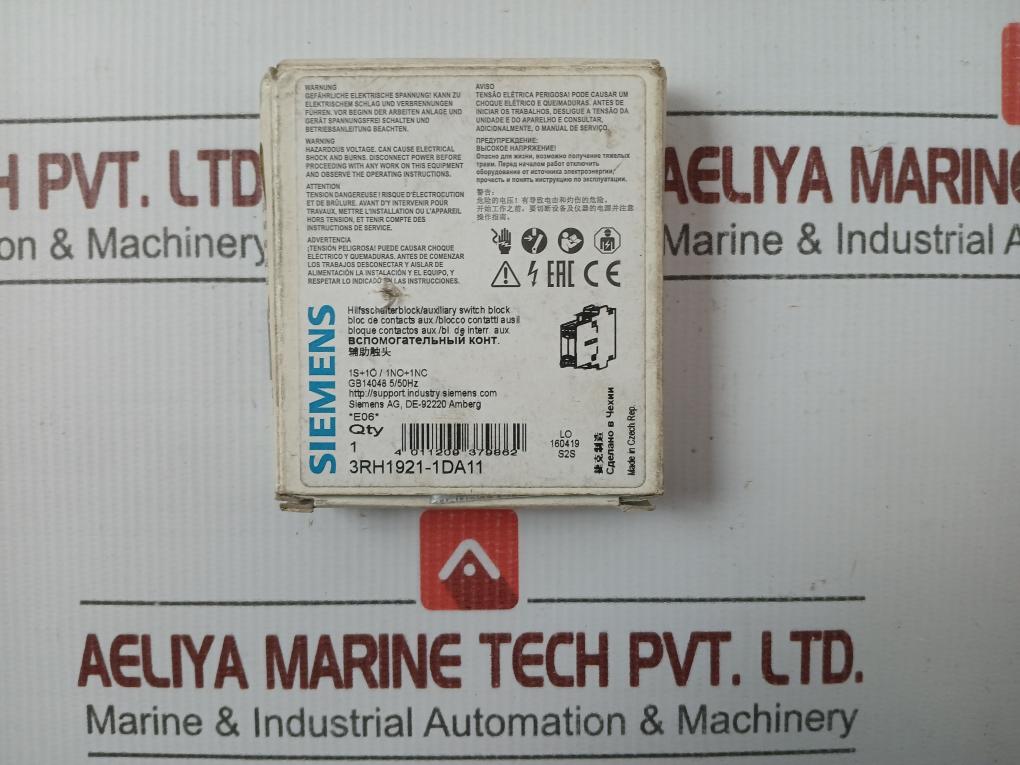 Auxiliary Switch Block 3Rh1921-1Da11 Siemens Ui-500V