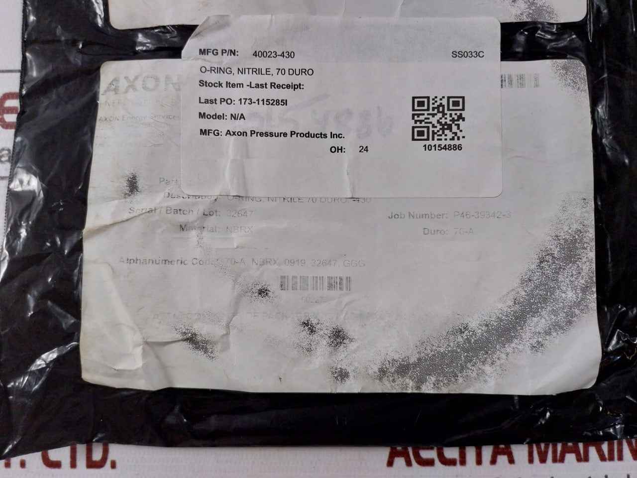 Axon 40023-430 O-ring Nitrile 70 Duro Ss033C Nbrx