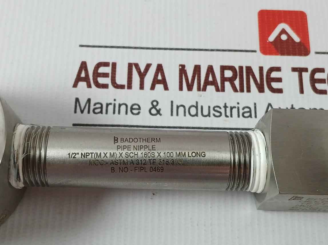Badotherm Astm A 312 Tp 316/316L Pipe Nipple Needle Valve 6000 Psi 3/4" Cl 600 R