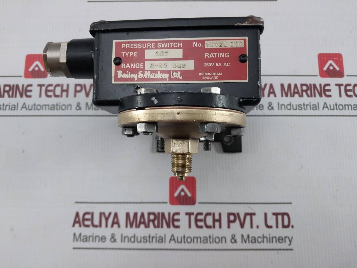 Bailey & Mackey 107 Pressure Switch 250V 5A Ac 2-42 Bar