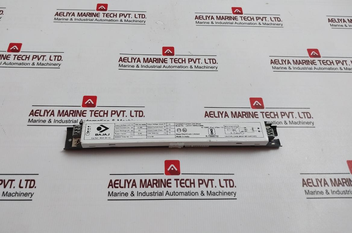 Bajaj Ld33V1100Pa Constant Current Led Driver 240V 50/60Hz 0.180A 33V (22Mm)