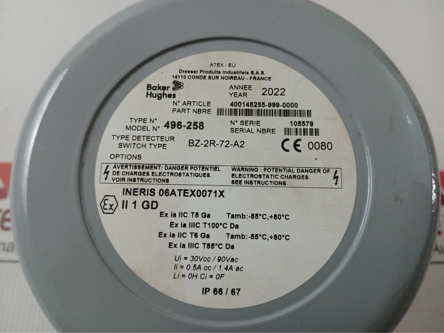 496-258 Limit And Position Switch Baker Hughes