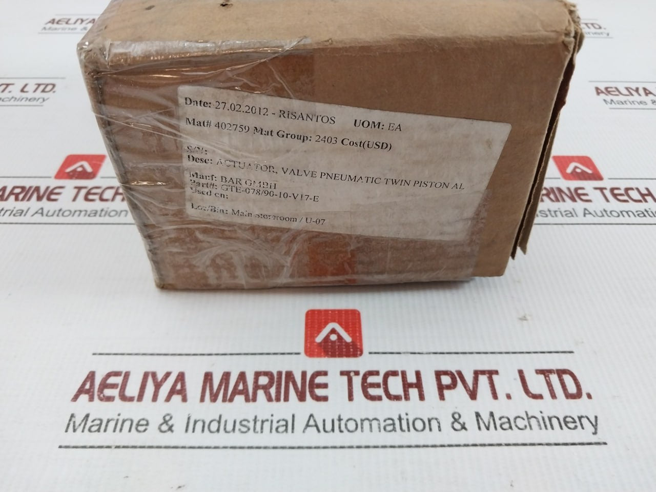 Bar Pneumatic Twin-piston Safety-spring Valve Actuator Gte-078/090-10-v17-e