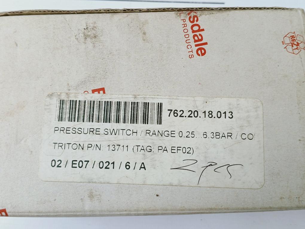 Barksdale E1h-r90-p6-pls Pressure Switch 0.8-6 Bar 250v Dc250v Ac250v