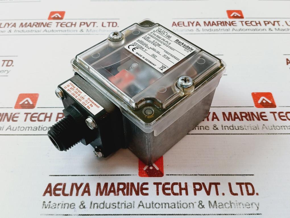 Barksdale E1h-r90-p6-pls Pressure Switch 0.8-6 Bar 250v Dc250v Ac250v