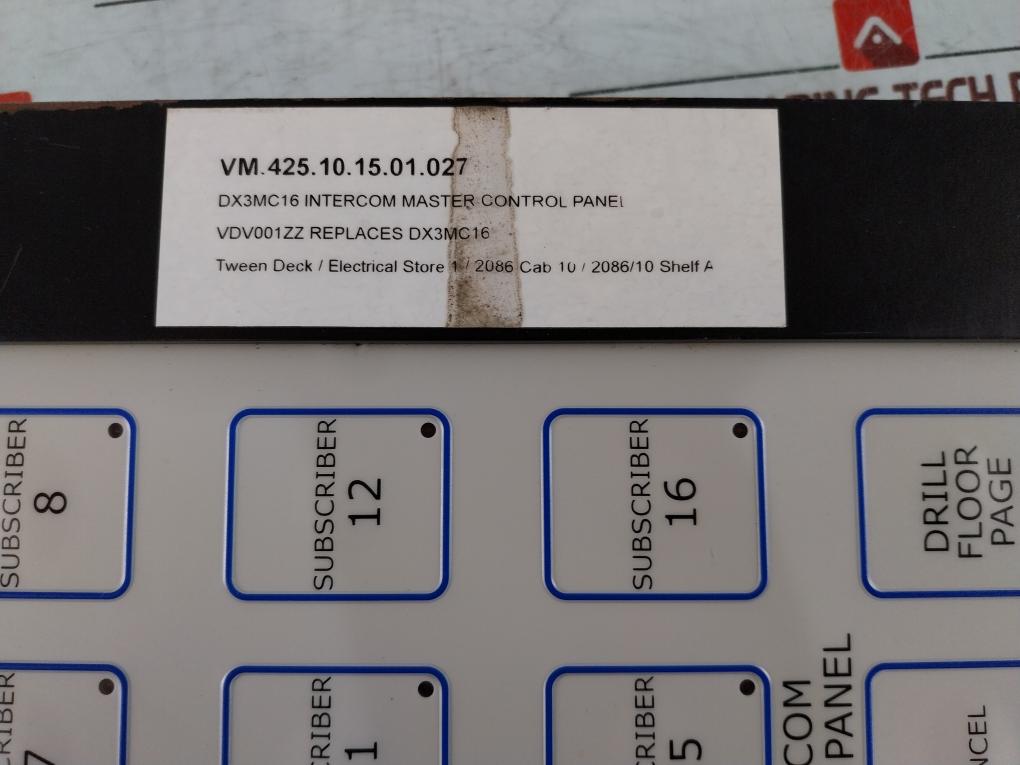 Bartec Vodec Dx3mc16 Intercom Master Control Panel 5vdc 2w