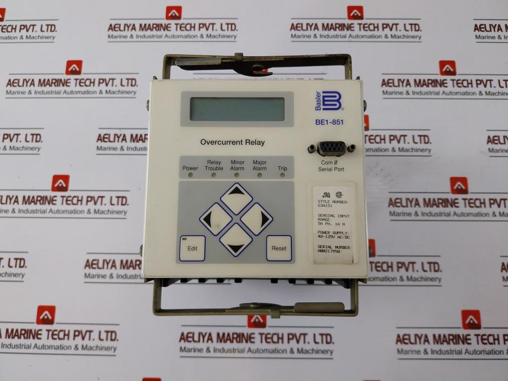 Basler Be1-851 Overcurrent Relay 5a Ph, 1a N 48-125v Ac/dc