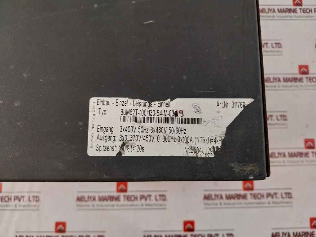 Baumuller Bum62t-100/130-54-m-039 Built-in Single Power Unit S304032937