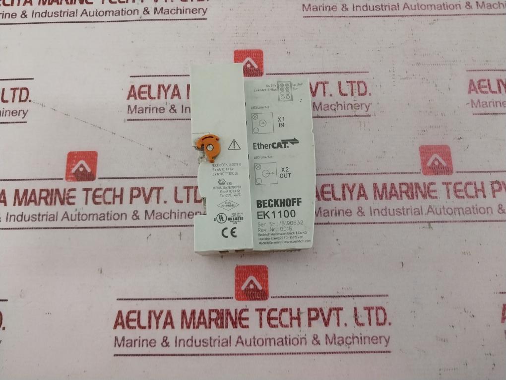 Beckhoff Ek1100 Ethercat Coupler Rev.Nr:0018 60 C Awg 28-14