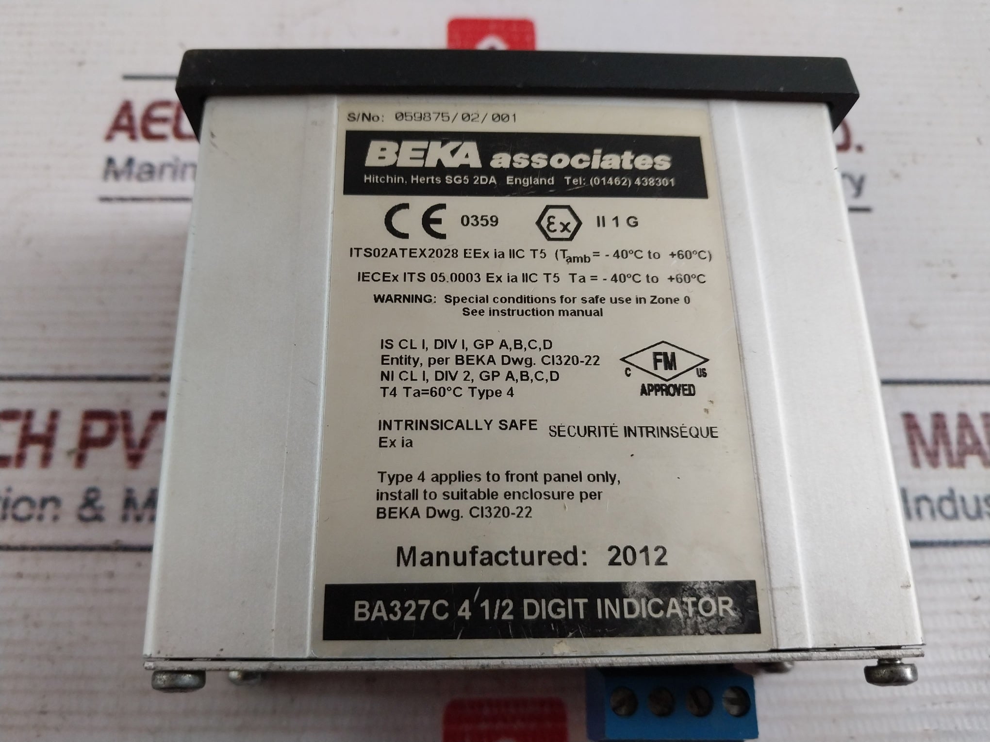 Beka Ba327C 4 1/2 Digit Panel Mounting Indicator Display 60°C
