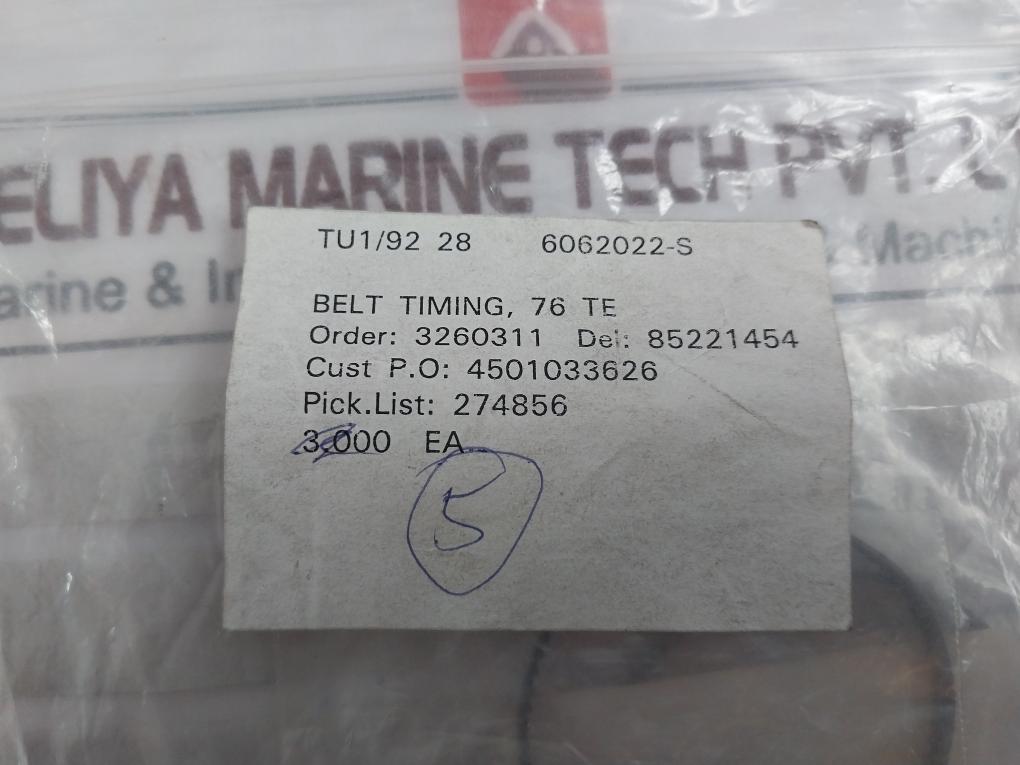 Lot of 5X BELT TIMING 6062022-S 76 Teeth