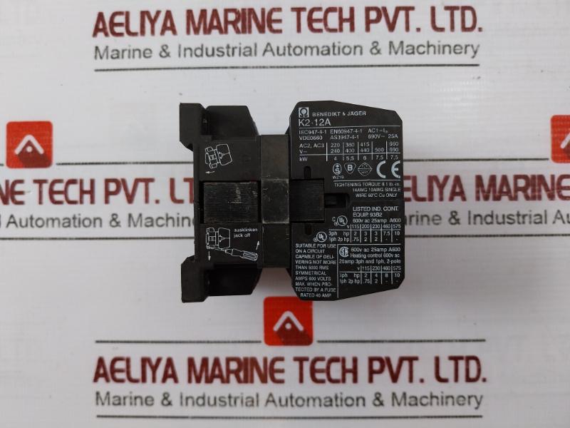 Benedikt & Jager K2-12A10 2-pole Contactor 690V 25A 50-60Hz