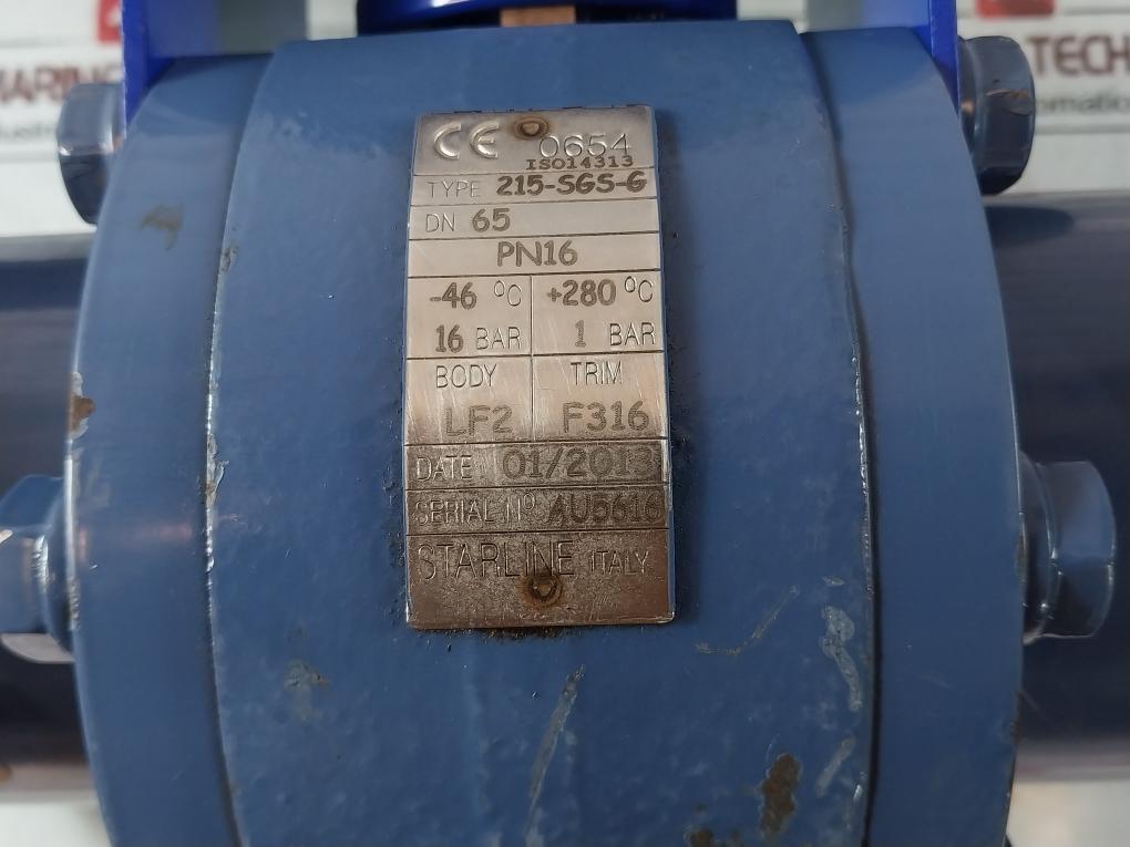 Bernard Controls 0a8 Pneumatic Actuator & Starline 215-sgs-g Ball Valve Assembly
